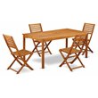 East West Furniture Cameron 5-piece Wood Patio Furniture Set in Natural Oil