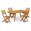 East West Furniture Denison 5-piece Wood Outdoor Set in Natural Oil