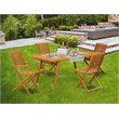 East West Furniture Denison 5-piece Patio Dining Set w/ Slat Back in Natural Oil
