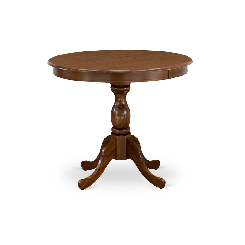 East West Furniture Antique 3-piece Wood Dining Set in Walnut/Light Tan