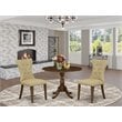 East West Furniture Dublin 3-piece Wood Dining Set in Walnut/Brown
