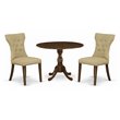 East West Furniture Dublin 3-piece Wood Dining Set in Walnut/Brown