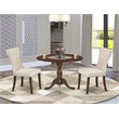 East West Furniture Dublin 3-piece Wood Dining Set in Mahogany/Light Tan