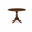 East West Furniture Dublin 3-piece Wood Dining Table Set in Walnut