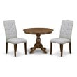 East West Furniture Hartland 3-piece Wood Dining Set in Walnut