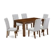 East West Furniture Celina 7-piece Wood Dining Set in Natural/Gray