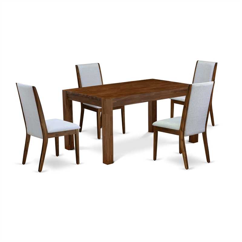 East West Furniture Celina 5-piece Wood Dining Set in Natural