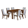 East West Furniture Celina 7-piece Wood Dining Set in Natural