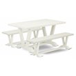 East West Furniture V-Style 3-piece Wood Dining Table Set in Linen White