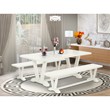 East West Furniture V-Style 3-piece Wood Dining Room Set in Linen White
