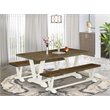 East West Furniture V-Style 3-piece Wood Kitchen Set in Linen White