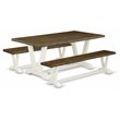 East West Furniture V-Style 3-piece Wood Kitchen Set in Linen White