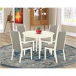 East West Furniture Boston 5-piece Wood Dining Set in Linen White/Shitake