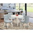East West Furniture Boston 5-piece Wood Dining Table Set in Linen White