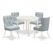 East West Furniture Boston 5-piece Wood Dining Table Set in Linen White