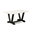 East West Furniture V-Style 3-piece Wood Dining Table Set in Black