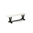 East West Furniture V-Style 3-piece Wood Dining Table Set in Black
