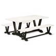 East West Furniture V-Style 3-piece Wood Dining Room Set in Black
