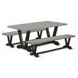 East West Furniture V-Style 3-piece Wood Dining Set in Black