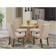 East West Furniture Antique 5-piece Wood Dining Table Set in Natural
