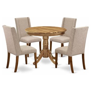 East West Furniture Antique 5-piece Wood Dining Table Set in Natural