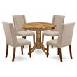 East West Furniture Antique 5-piece Wood Dining Table Set in Natural