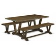 East West Furniture V-Style 3-piece Wood Kitchen Set in Jacobean Brown