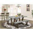 East West Furniture V-Style 3-piece Wood Kitchen Table Set in Jacobean Brown