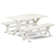 East West Furniture X-Style 3-piece Wood Kitchen Set in Linen White
