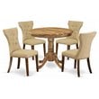 East West Furniture Antique 5-piece Wood Dining Set in Natural/Brown
