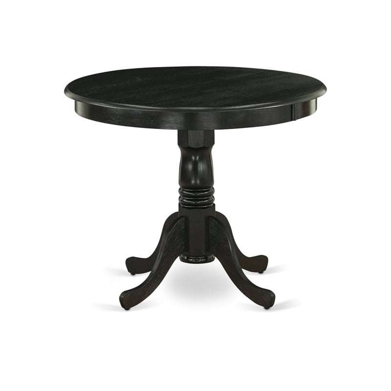 East West Furniture Antique 5-piece Wood Dining Table Set in Black