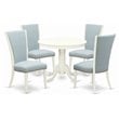 East West Furniture Antique 5-piece Wood Dining Table Set in Linen White