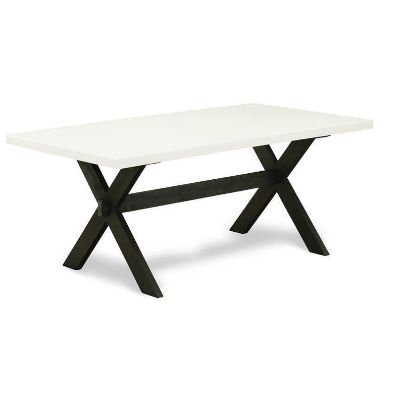 East West Furniture X-Style 3-piece Wood Kitchen Table Set in Black