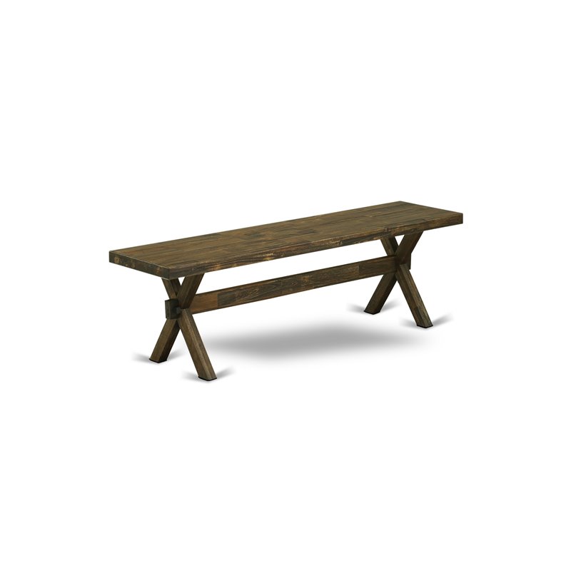 East West Furniture X-Style 3-piece Wood Kitchen Table Set in Jacobean Brown