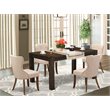 East West Furniture Celina 5-piece Wood Dining Set in Natural/Light Tan