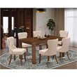 East West Furniture Celina 7-piece Wood Dining Set in Natural/Light Tan