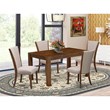 East West Furniture Celina 5-piece Wood Dining Table Set in Natural