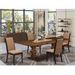 East West Furniture Lassale 5-piece Wood Dinette Set in Walnut