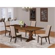 East West Furniture Lassale 5-piece Wood Dining Set in Walnut/Light Tan