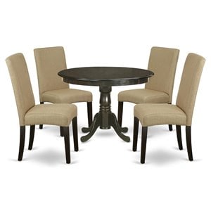 East West Furniture Hartland 5-piece Wood Dining Set in Cappuccino