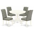 East West Furniture Hartland 5-piece Wood Dining Set with High Back in White