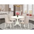 East West Furniture Hartland 5-piece Wood Dining Set in Linen White
