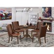 East West Furniture Hartland 5-piece Wood Dining Table and Chair Set in Mahogany