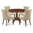 East West Furniture Hartland 5-piece Wood Dining Table and Chairs in Mahogany