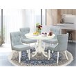 East West Furniture Hartland 5-piece Wood Kitchen Set in Linen White