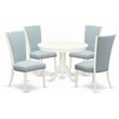 East West Furniture Hartland 5-piece Wood Dining Table and Chair Set in White