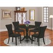 East West Furniture Dublin 5-piece Traditional Wood Dining Set in Black