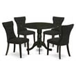 East West Furniture Dublin 5-piece Traditional Wood Dining Set in Black