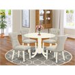 East West Furniture Dublin 5-piece Wood Dining Table Set in Linen White