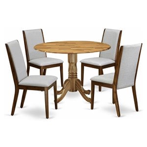 East West Furniture Dublin 5-piece Wood Dining Set in Natural